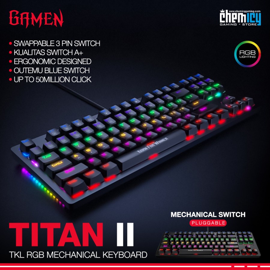 Gamen Titan 2 TKL RGB Mechanical Gaming Keyboard