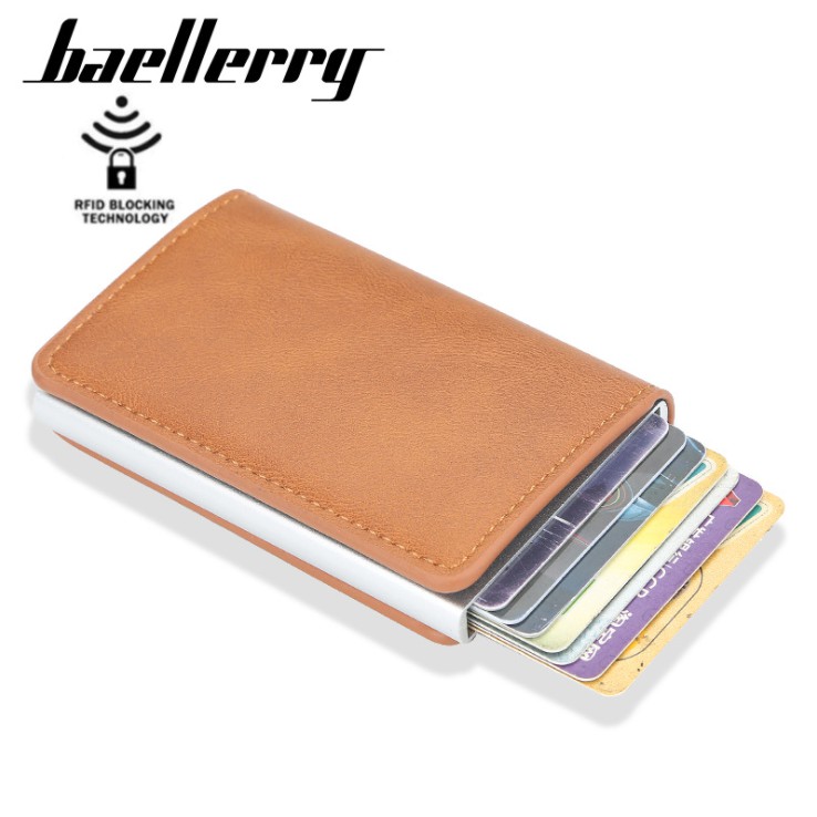 Baellerry RFID Anti Theft Card Dompet Kartu Wallet Kulit Import BLY039