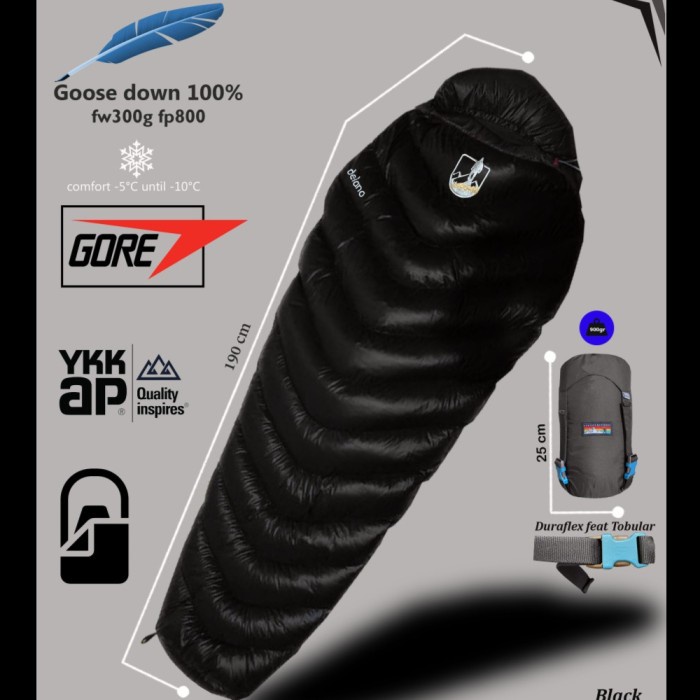SLEEPING BAG BULU ANGSA 100% GOOSE DOWN WATERPROOF & ULTRALIGHT FP 900