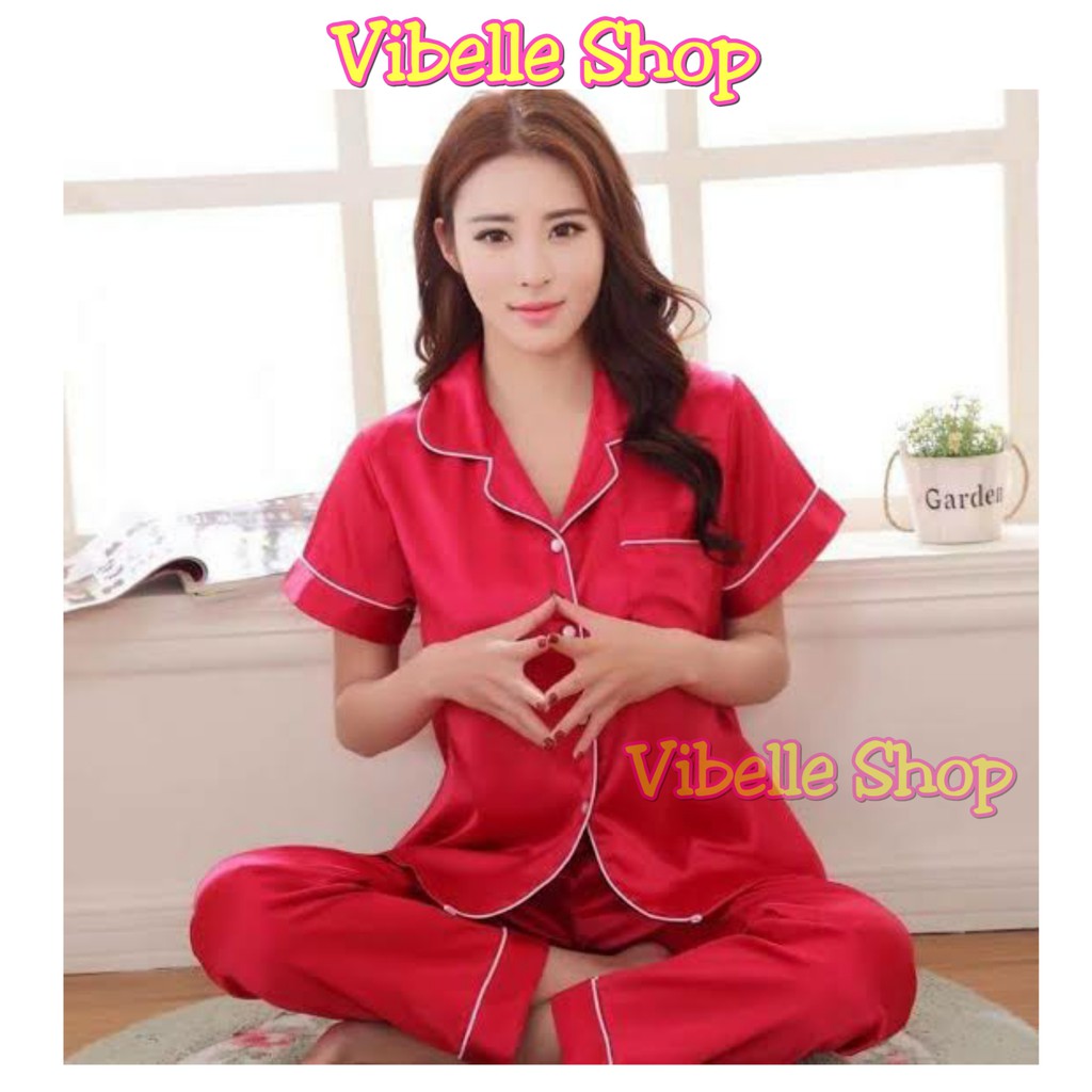 SATINCP - Satin Silky Velvet Premium Vibelle Shop Grosir Baju Tidur CP Piyama Fashion Murah Wanita-6