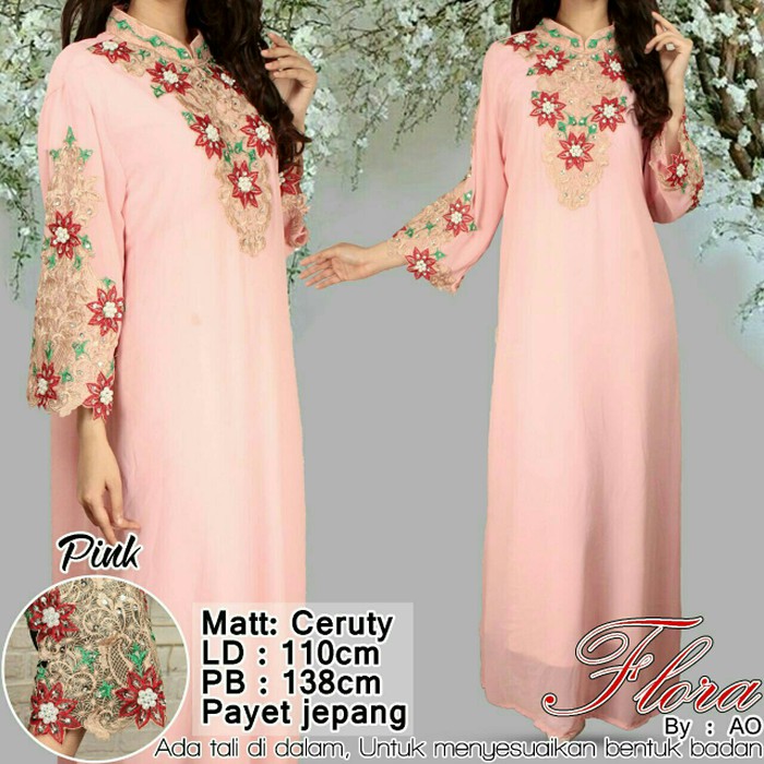 Baju pakaian wanita Kaftan Payet Flora terbaru modern trendy