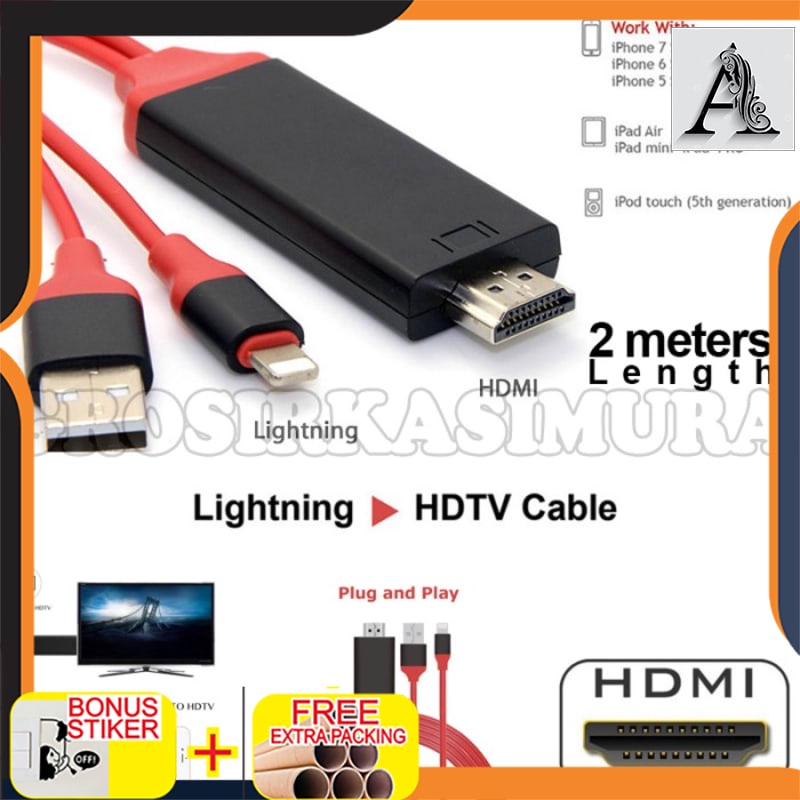 

Grosir Kabel Lightning to HDMI / HDTV Video Cable iPhone
