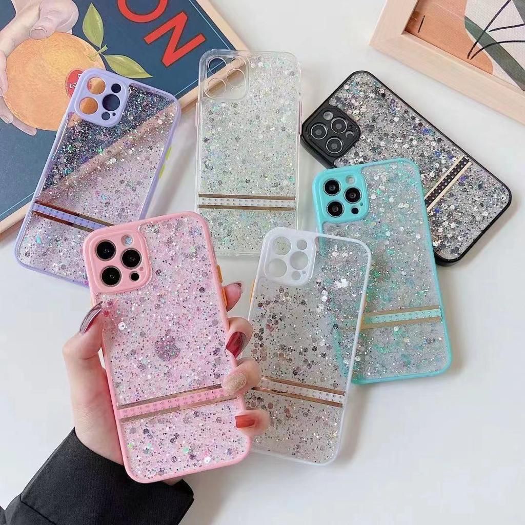 CASE GLITTER SAMSUNG A03S A22 4G A72 IPHONE XR 12 PRO 12 PRO MAX 13 13 PRO 13 PRO MAX OPPO A15 A74 4G A74 5G REALME C20 Y20 Y12S Y20 Y21S XIAOMI REDMI 10 REDMI 9T CASING GLITTER HARDCASE GLITTER