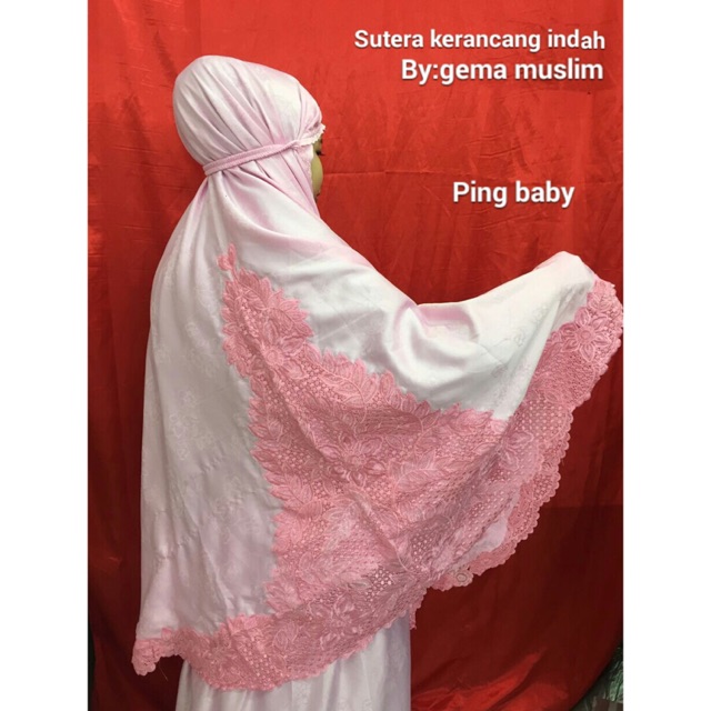 Mukena sutera kerancang padang