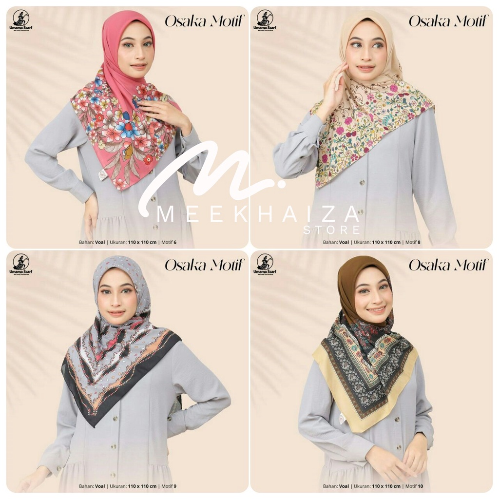 HIJAB OSAKA MOTIF VOAL ORI UMAMA TERBARU JAHIT TEPI HIJAB SEGIEMPAT UMAMA VOAL MOTIF TERBARU / JILBA