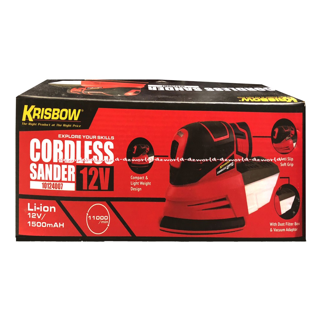 Krisbow Cordless Sander 12 V 11000Min Mesin Menghaluskan Kayu