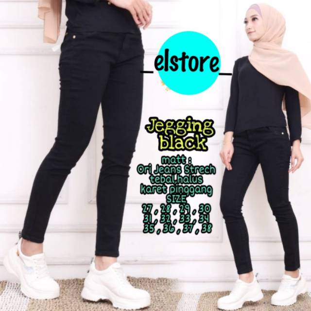 Celana jegging black by elstore