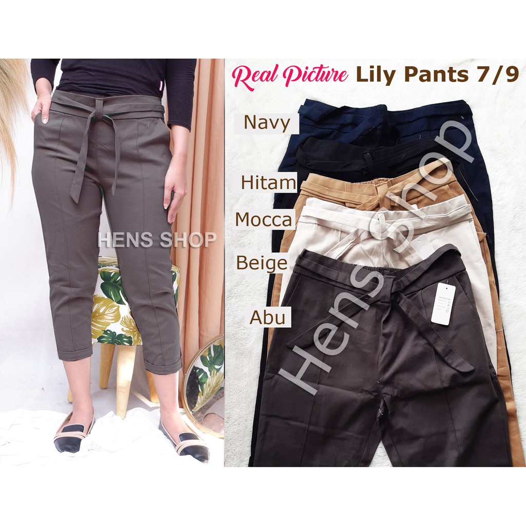 CELANA 7/9 LILY PANTS WANITA TWILL COMBED TEBAL STRETCH ( MELAR ) STANDART DAN JUMBO (80KG)