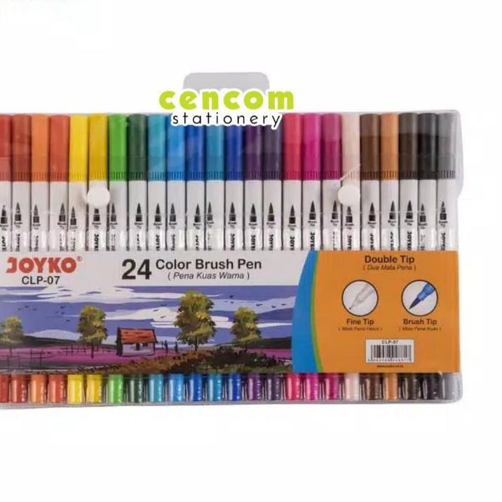 

QDP Brush Pen Set Joyko 24 Warna CLP-07 ( Dua Mata Pena )Joyko CLP-07 Set 24 Murah DP Q C6Q