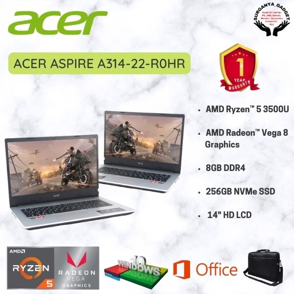 LAPTOP Acer Aspire 3 A314-22-R0HR AMD Ryzen 5 3500U|8GB|256GB SSD NVMe|LAPTOP MURAH