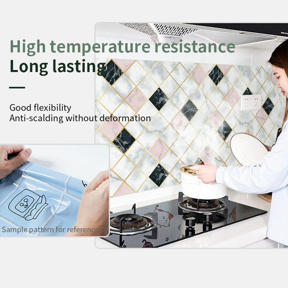【 ELEGANT 】 Wallpaper Dinding 60x300cm Lapisan Aluminium PVC Untuk Kulkas Dekorasi Dapur Furniture Dekorasi Kitchen Wallpaper