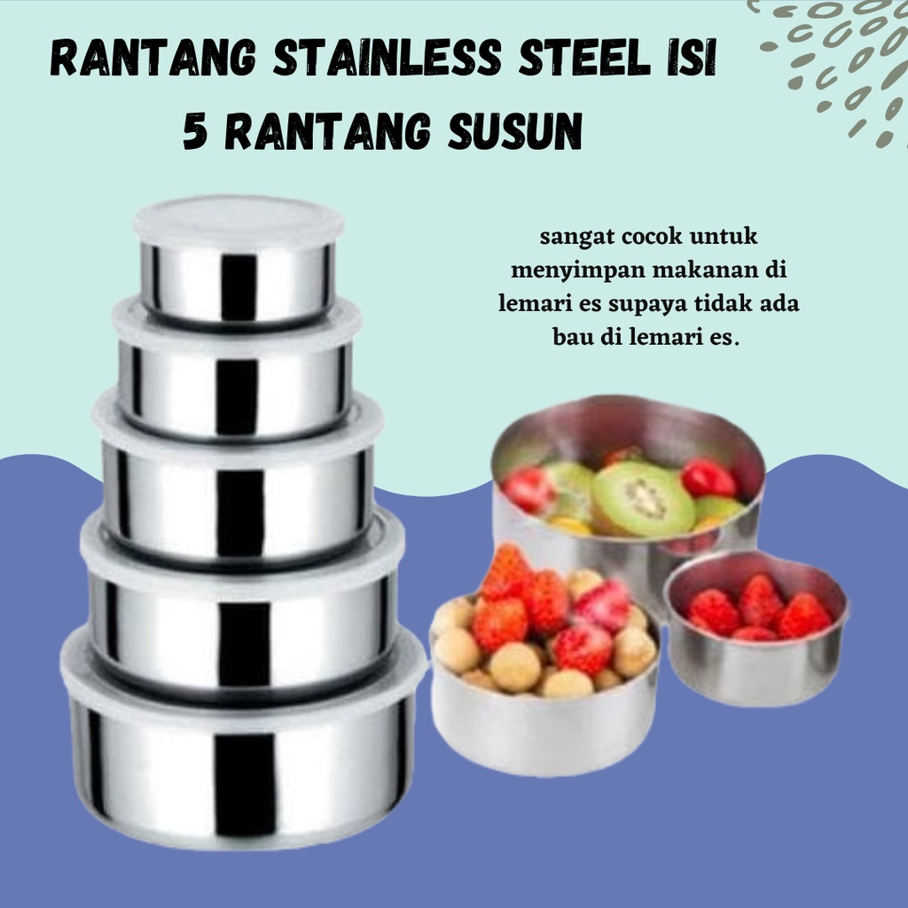 [Termurah Gratis Bubble] Rantang susun 5 stainless /Protect fresh box / freshbox stainless