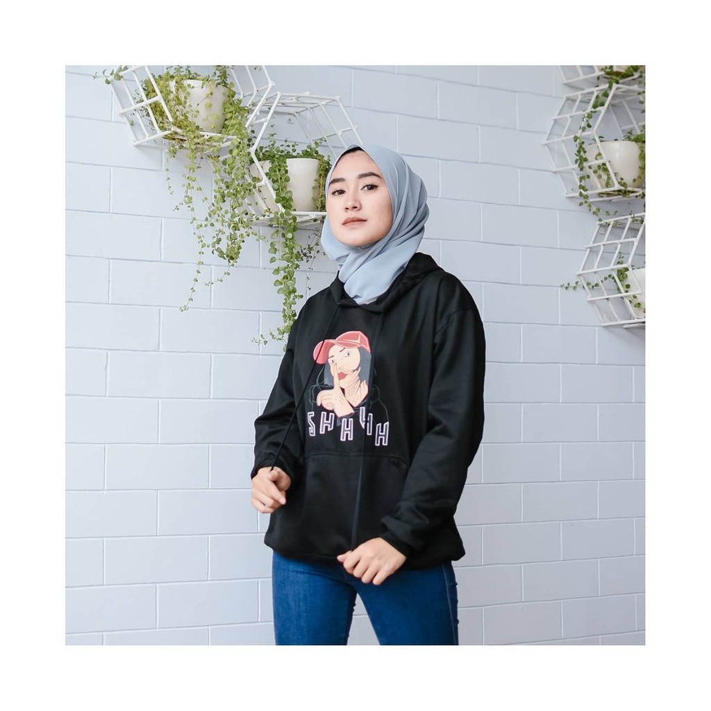 SHH Hoodie || Sweater hoodie Wanita Print II Size M-Xl