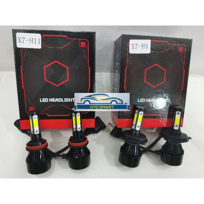 Lampu LED Depan Mobil X7 H4 H11 Lampu Utama Mobil Super Terang