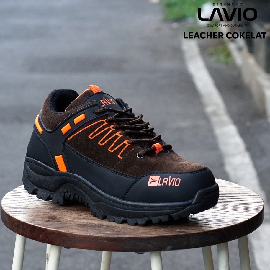 Sepatu Safety Proyek Gunung Hiking Touring Lavio Leacher Outdoor Ujung Besi Pria Terlaris