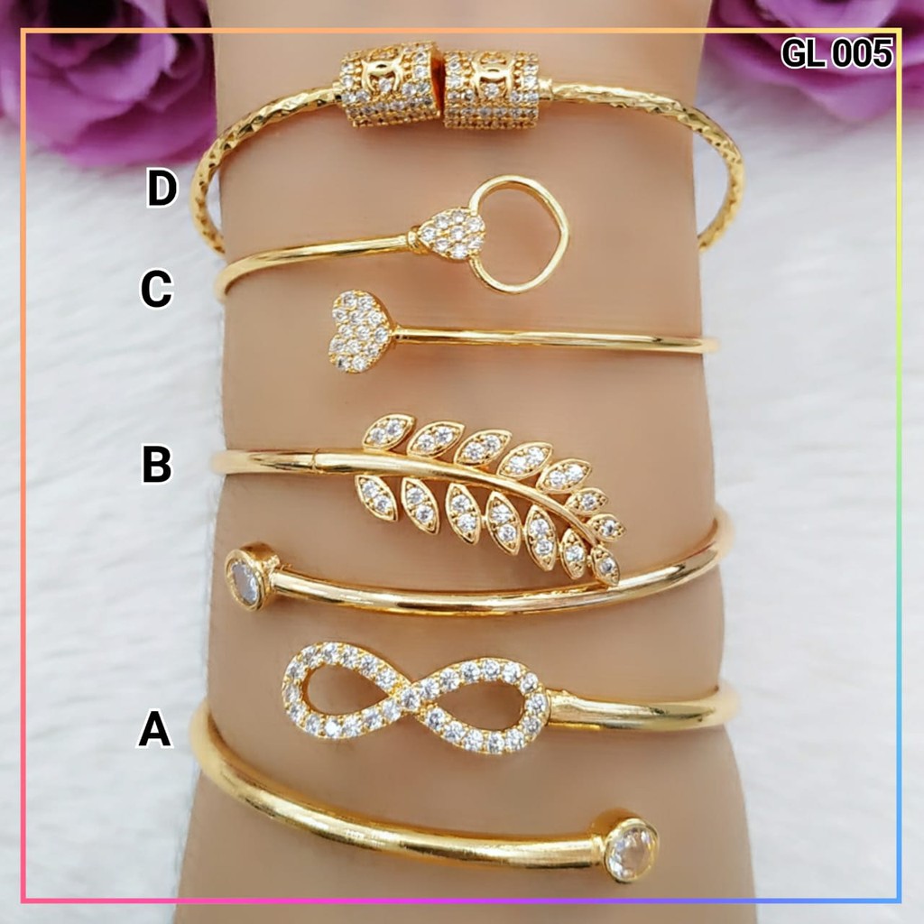 Gelang xuping gelang dewasan spiral lapis emas gold GL 005