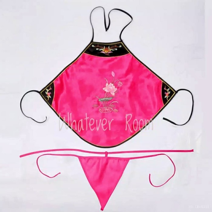 LINGERIE- MEI LING - SEXY LINGERIE CHEONGSAM DRESS WAITER SLEEPWEAR COSTUME - MERAH -LINGERIE.