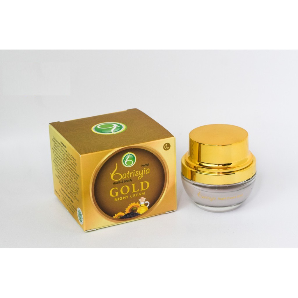 Batrisyia Herbal Gold Night Cream, Krim Malam berbalut Emas [15 gr]