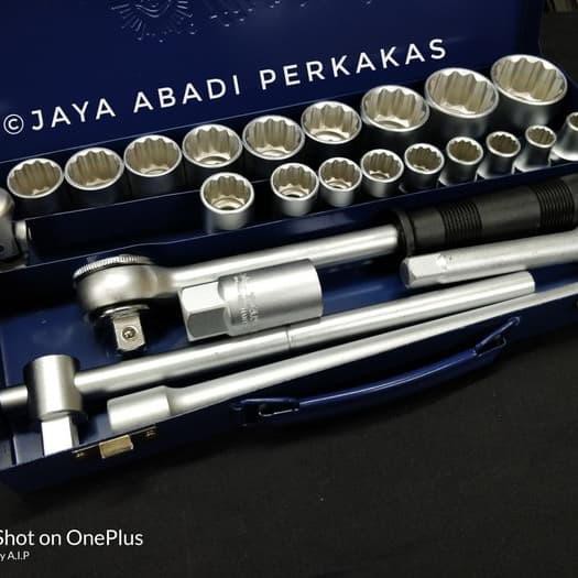 Kunci Shock / Kunci Sock Set - Socket Set Tjap Mata Germany 25Pcs - Biru