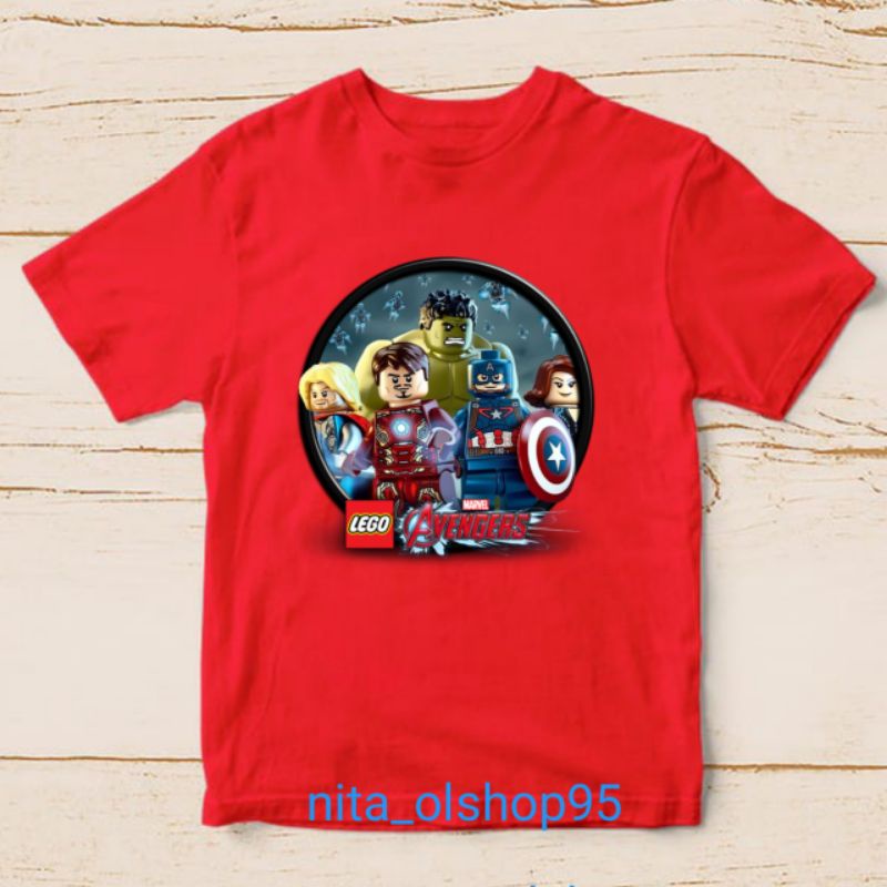 baju anak lego Marvel superhero kaos lego