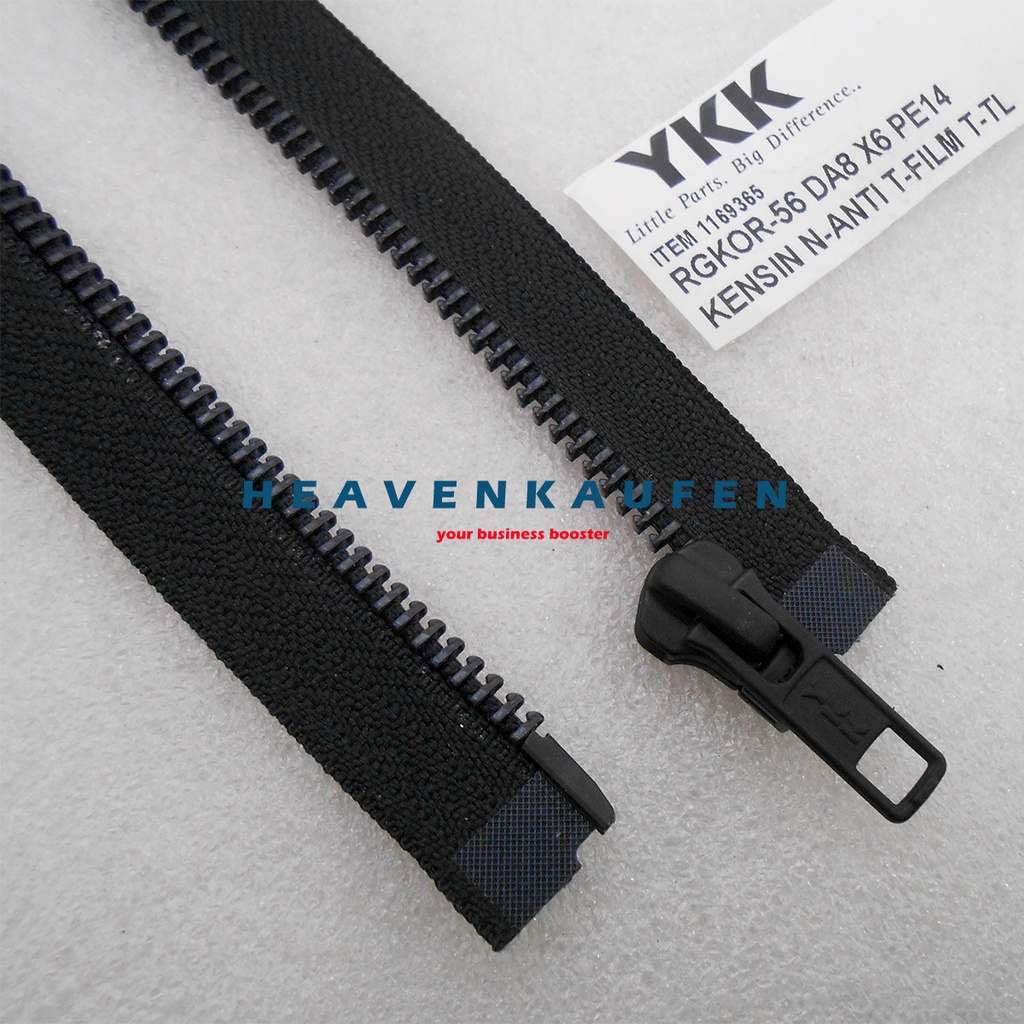 Resleting Zipper Jaket YKK 60 cm Atau 24 inch Metal Hitam Black Oxides Set Open-End Buka-Lepas
