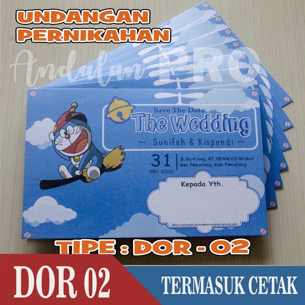 DOR 02, Cetak Undangan Pernikahan Unik Tema Doraemon