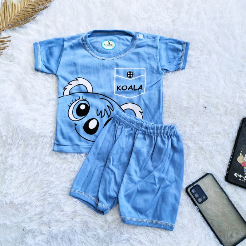 setelan bayi murah 1 2 rahun / set kaos baby laki laki perempuan / grosir baju bayi KADASO ANIMAL PD