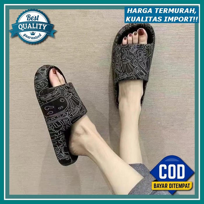 Sandal Import Selop Bahan Empuk Kekinian Cantik Bahan Premium Sandal Ringan Slip On Wanita Terbaru S