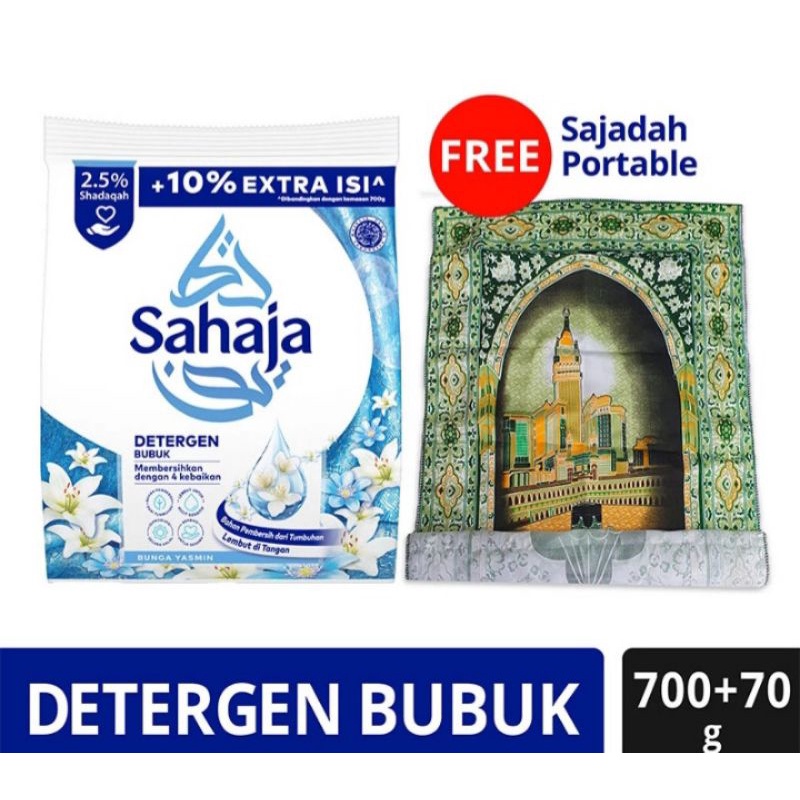 SAHAJA Bunga Yasmin Deterjen Bubuk 770g + 77g  (FREE SAHAJA Portable Sajadah)
