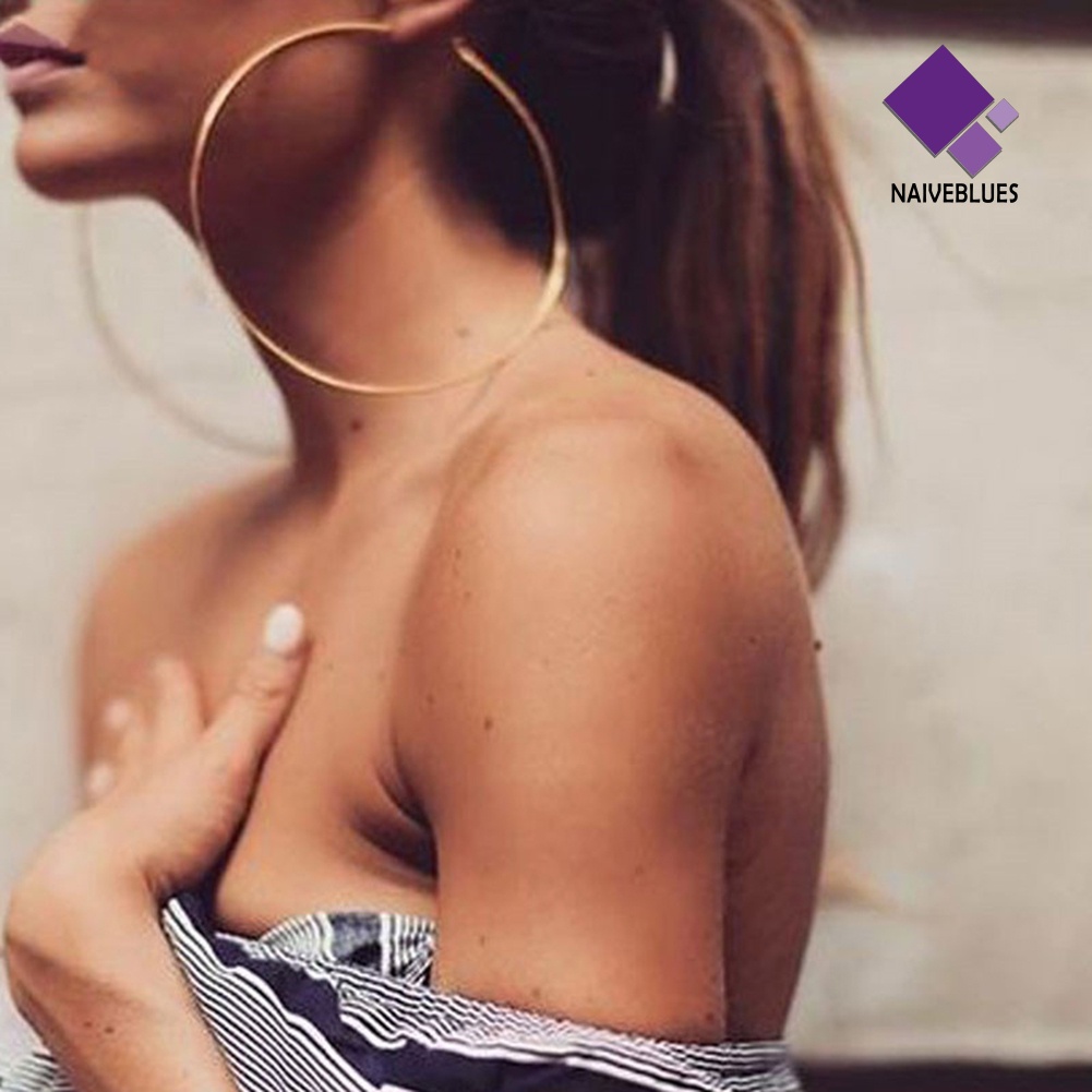 Anting Hoop Bentuk Lingkaran Besar Untuk Wanita