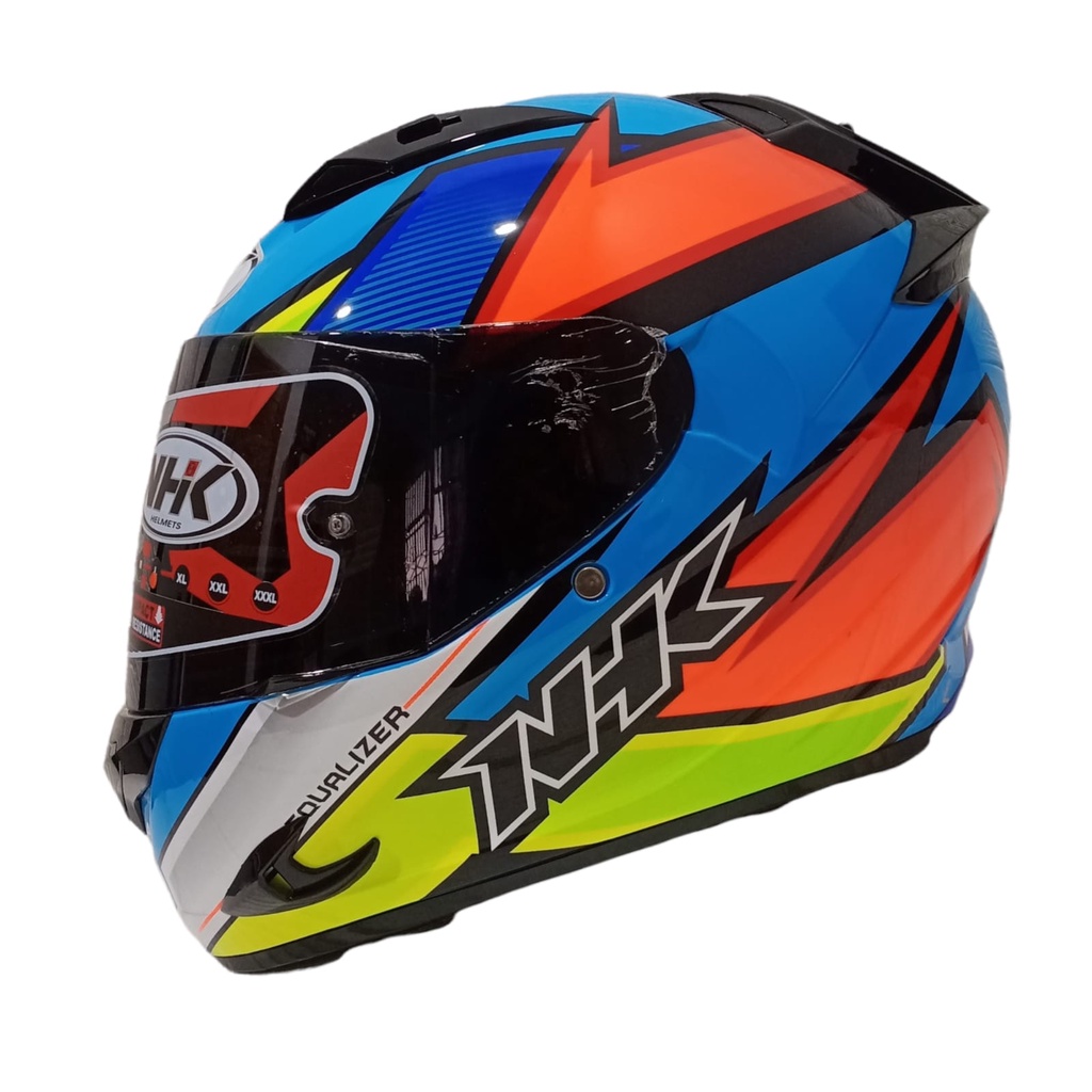 HELM FULL FACE NHK MOTIF RACE PRO EQUALIZER BLUE FLO GLOSSY