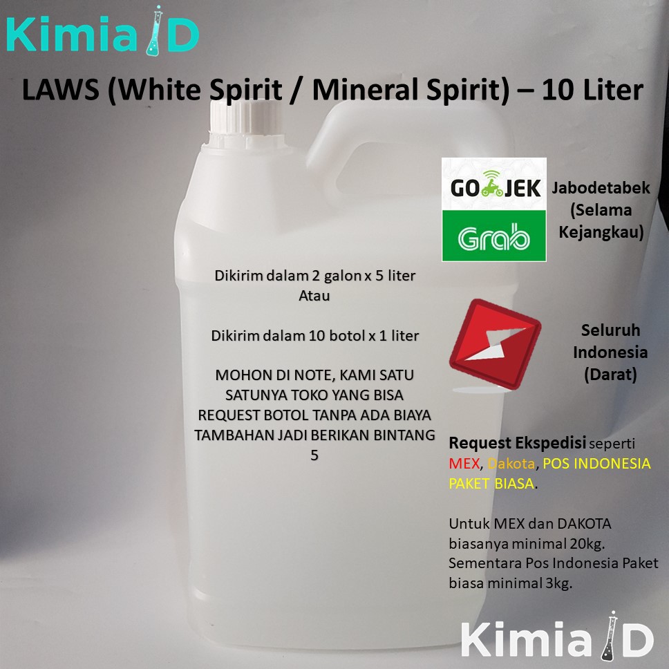 LAWS 10 Liter - White Spirit - Mineral Spirit - Thinner - Solvent - SMT - Thinner Cat