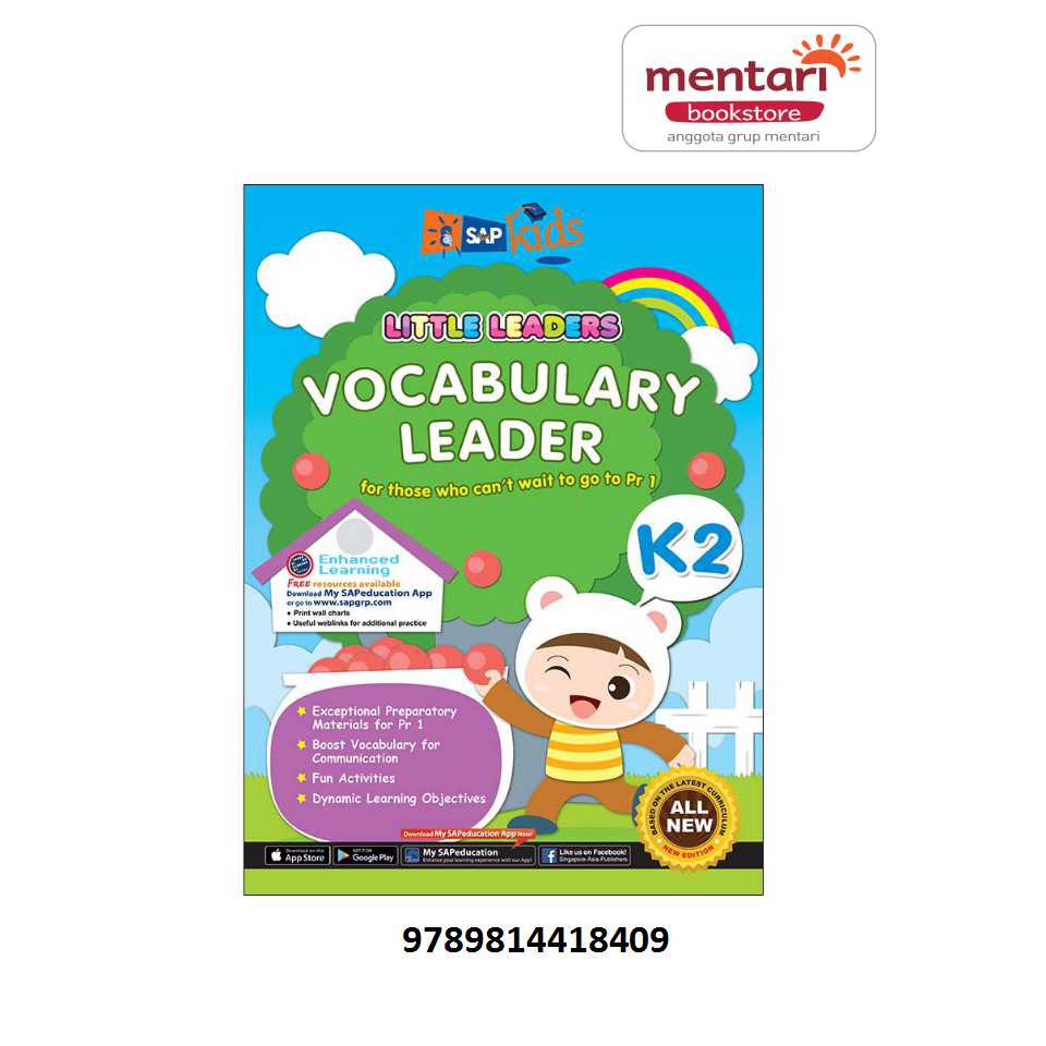 Vocabulary Leader K2 - Buku Latihan Kosa Kata Berbahasa Inggris Usia TK-SD Kelas 1