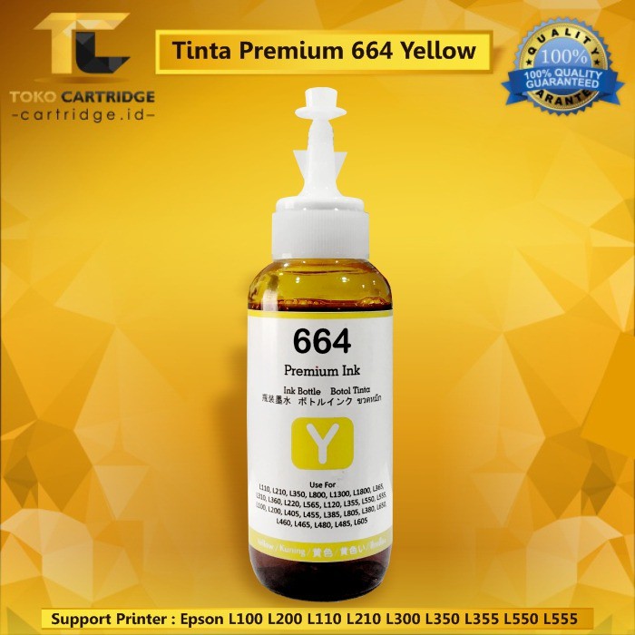 Tinta refill Premium Ink 664 100ml Cyan Magenta Yellow Black compatibe printer Epson L310 L320 L360