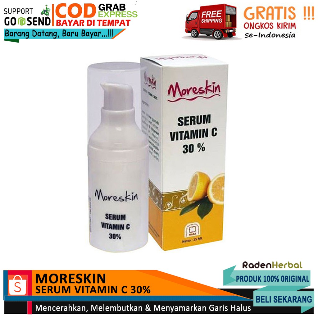 Moreskin Serum Vitamin C 30% NASA/Serum Wajah/Mencerahkan & Melembaban Kulit Muka