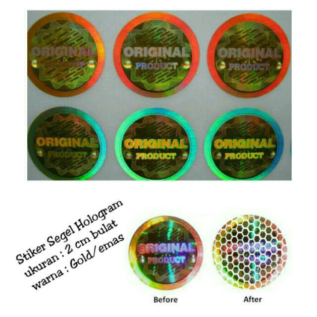 

STIKER HOLOGRAM SEGEL ORIGINAL PRODUCT uk. 2 cm