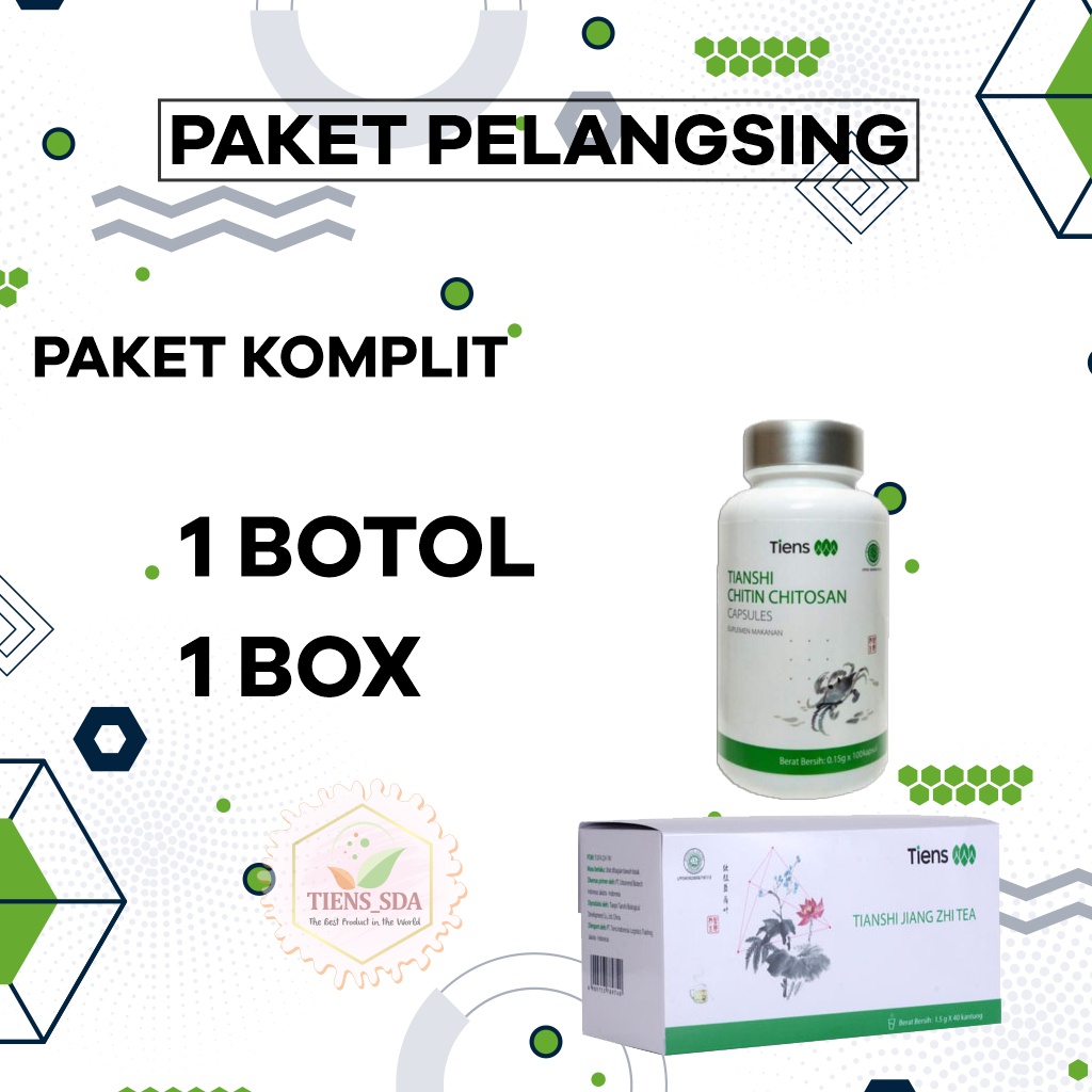 (TERLARIS) PAKET PELANGSING KOMPLING JIANG ZHI TEA DAN CHITIN CHITOSAN SEGEL ORI HERBAL ALAMI TERBAI