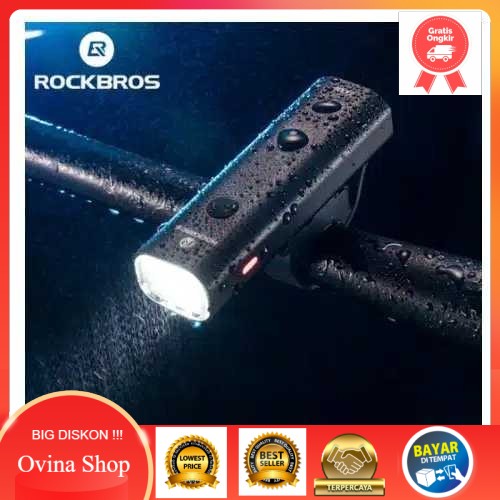 Rockbros Lampu Sepeda Depan LED Senter USB Rechargeable Original