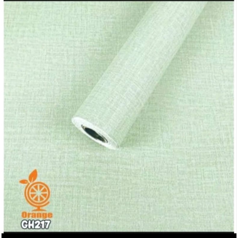 Wallpaper Sticker Dinding 45cmx 10m  motif Polos hijau serat gh217 / wallpaper dinding motif polos p