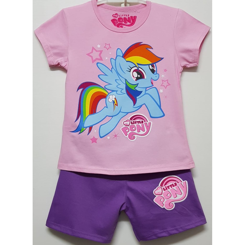 Setelan Celana Pendek Karakter Oshkosh Anak Perempuan - Little Pony Rainbow Dash Pink