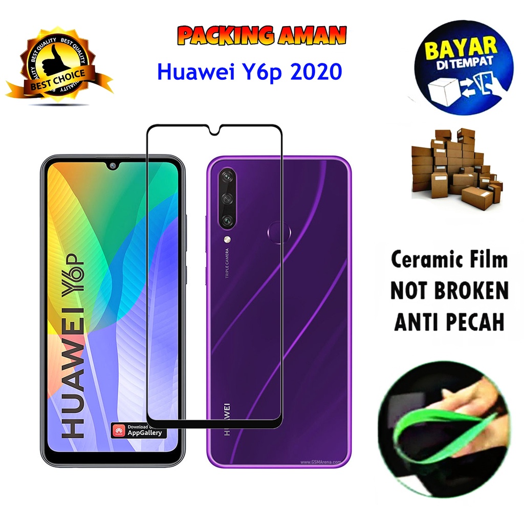 Tempered Glass Huawei Y6p 2020 FULL COVER FULL SCREEN Ceramic Film Anti Gores