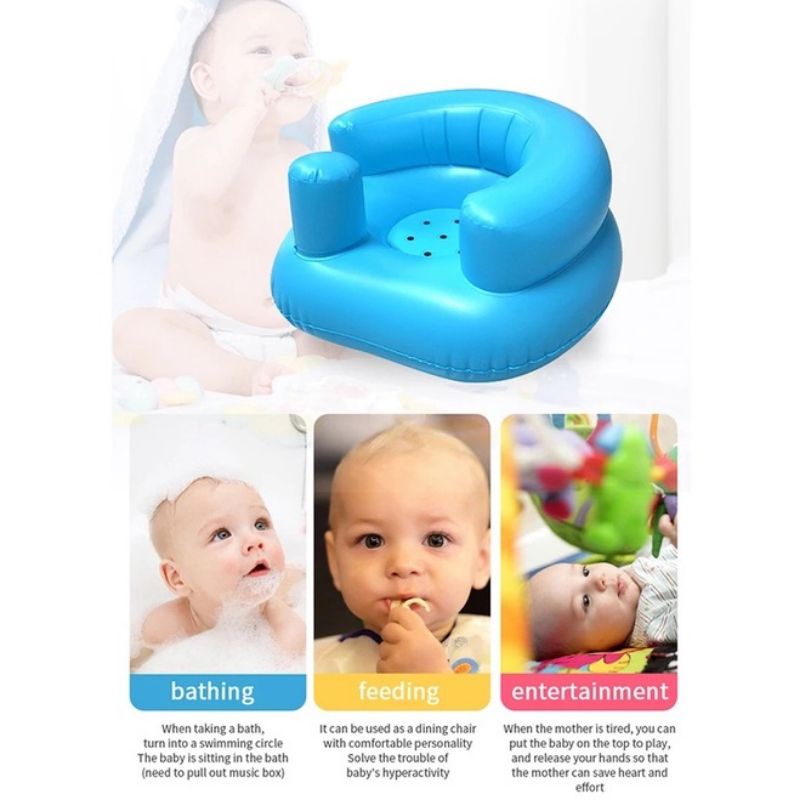 Kursi makan Bayi Belajar Duduk Kursi Pompa Bayi Belajar Duduk Sofa Tiup Polos