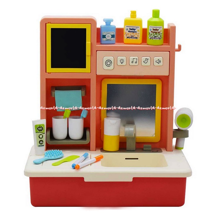 Pretty Missy Bathroom Sink Mainan Anak Peralatan Wastafel Kamar Mandi Biru Orange Cuci Tangan Prettymiss