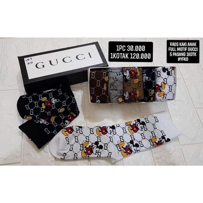 kaos kaki anak mickey gucci model panjang