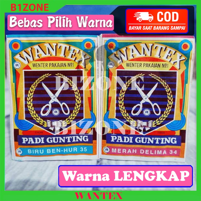 Jual Wantex Pewarna Pakaian Kain Wantex Wenter Cap Padi Gunting Pewarna