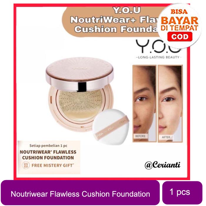 [Free Gift] YOU Noutriwear+ Flawless Cushion Foundation [Full Coverage &amp; SPF 40 &amp; PA+++]_Cerianti