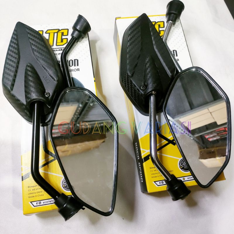 SPION KARBON CARBON YAMAHA JUPITER MX TANGKAI CROME DAN BLACK