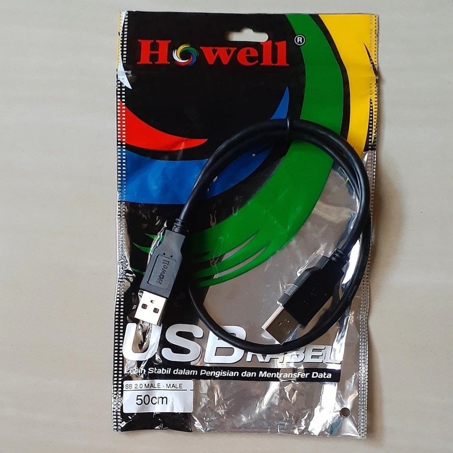 KABEL USB Male To Male 50cm USB 2.0 Male 50 Cm Howell