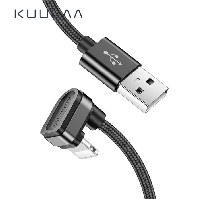 KUULAA Kabel iPhone / USB LIghtning iPhone U Shaped Braided Black 1m