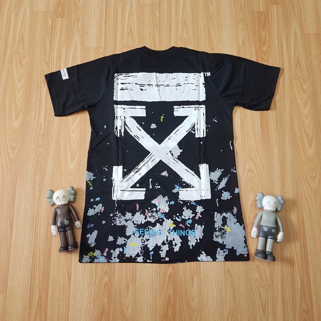 DISTRO KAOS OFF WHITE GALAXY ARROW BRUSHED PREMIUM UNISEX BLACK